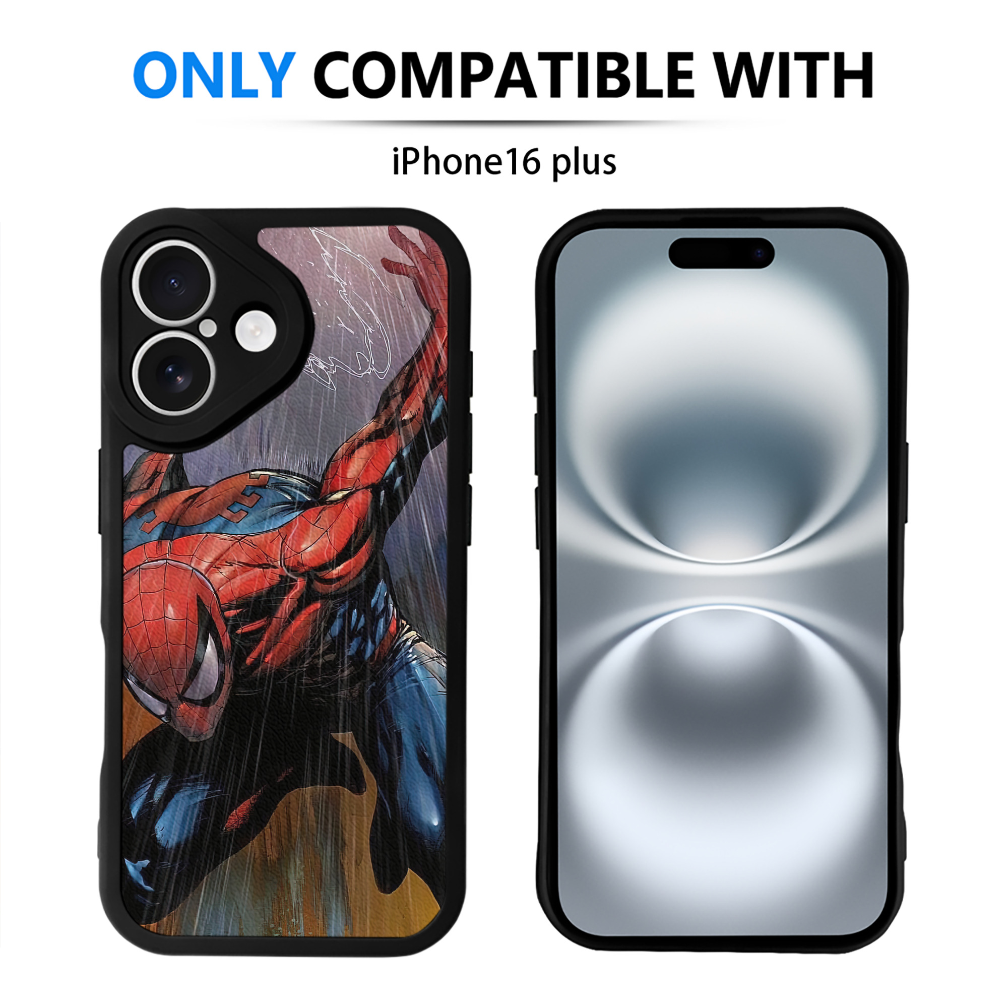 （画像用） Spider Man スパイダーマン 【iPhone 16シリーズ対応】シリコンスマホケース（レザー調） 材質：シリコン